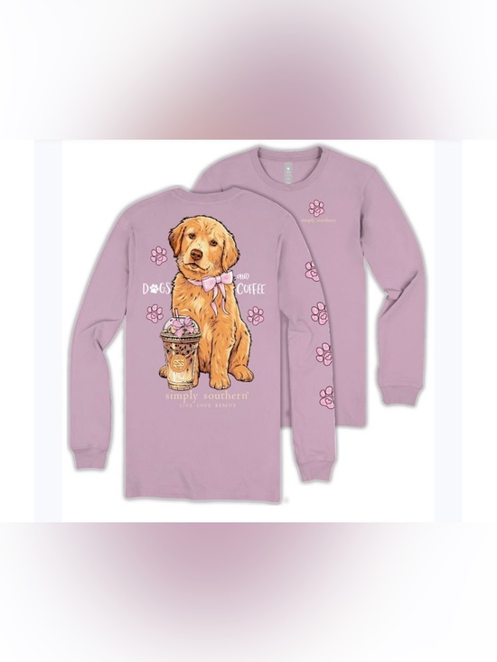 Simply Southern Tops - New Simply Southern Dogs and Coffee Long Sleeve Tee Women’s XL T-shirt Fall